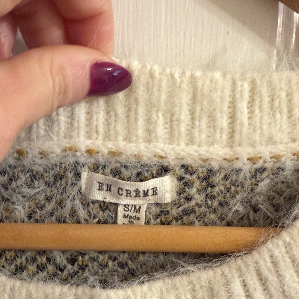 En Crème Cream and Black Leopard Print Sweater - Picture 2 of 5